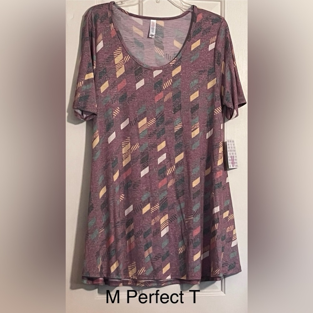 LuLaRoe Multicolor Abstract Short Sleeve Tee